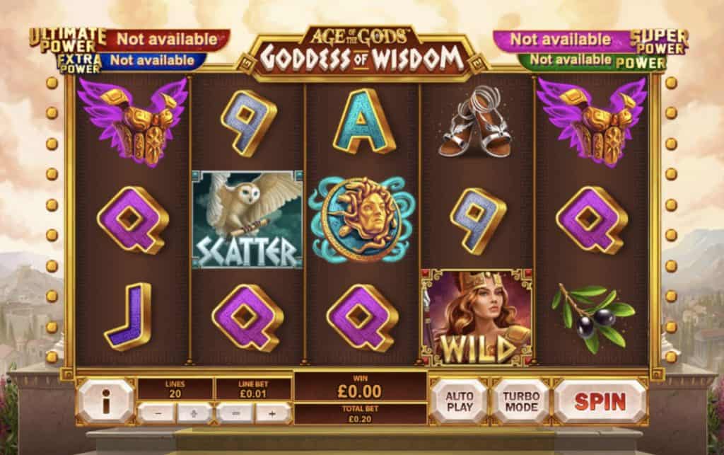 Age of the Gods - Goddess of Wisdom Slot Screenshot