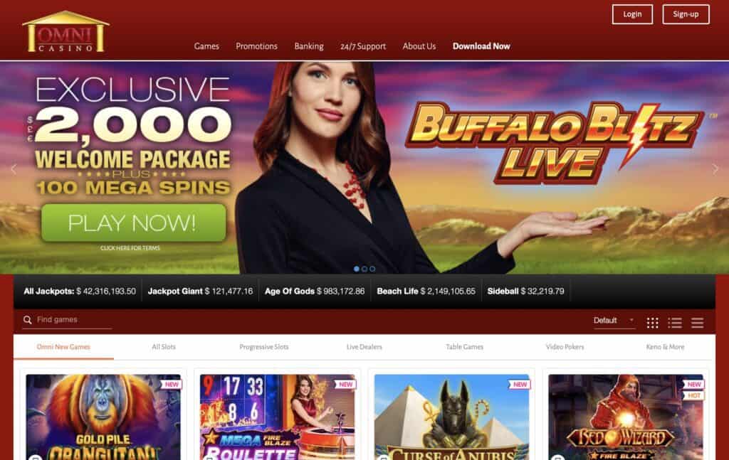 Omni Casino Homepage