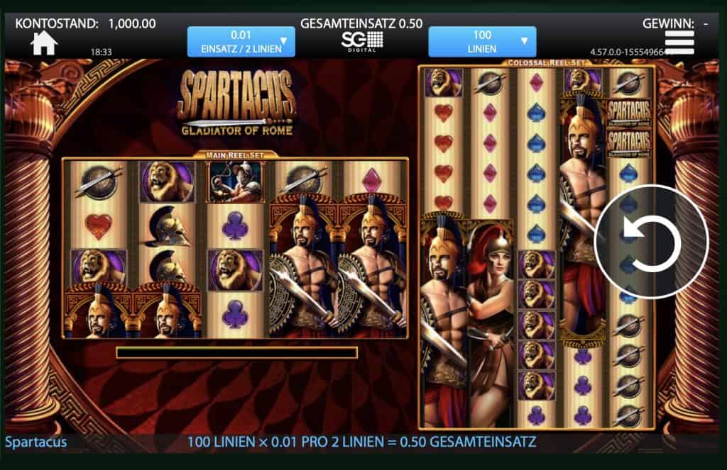 Spartacus Gladiator of Rome Slot Screenshot