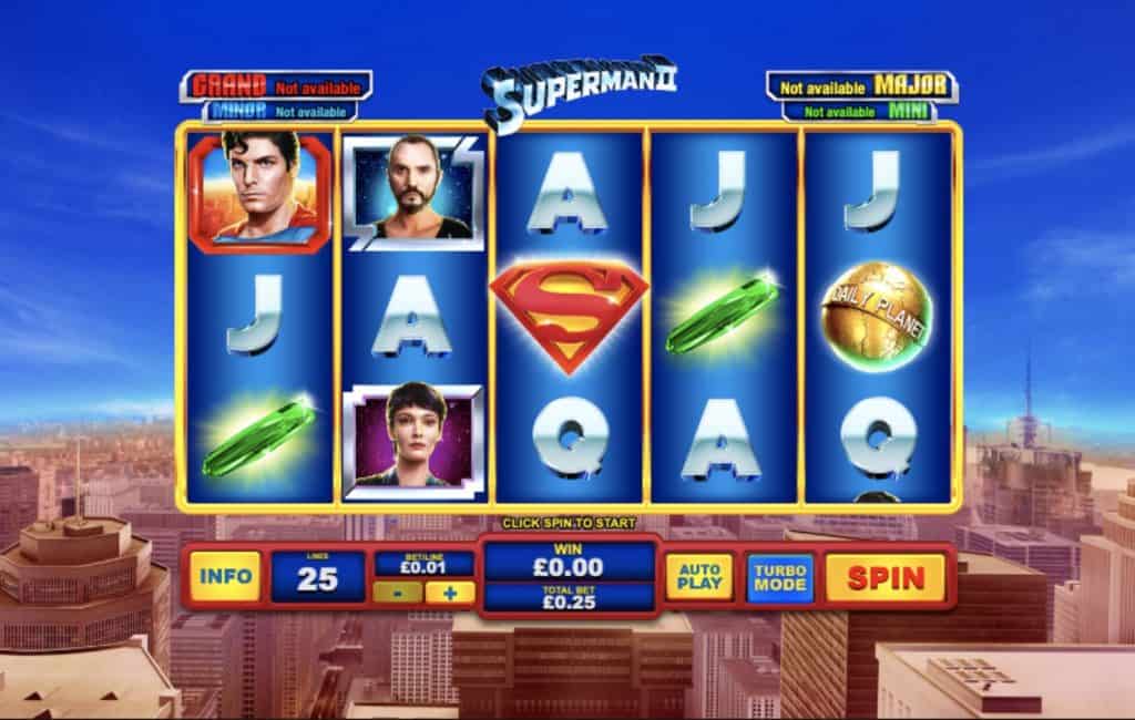 Superman The Movie Slot Screenshot