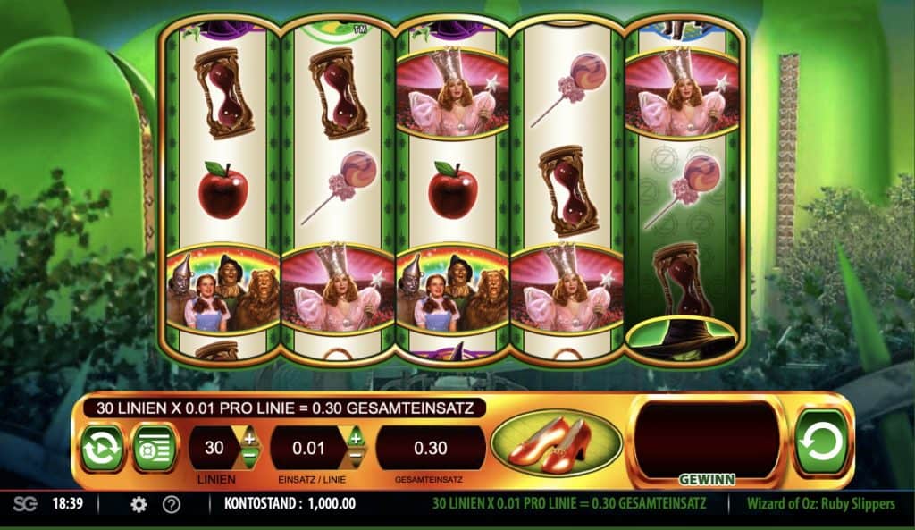 The Wizard of Oz Ruby Slippers Slot Screenshot