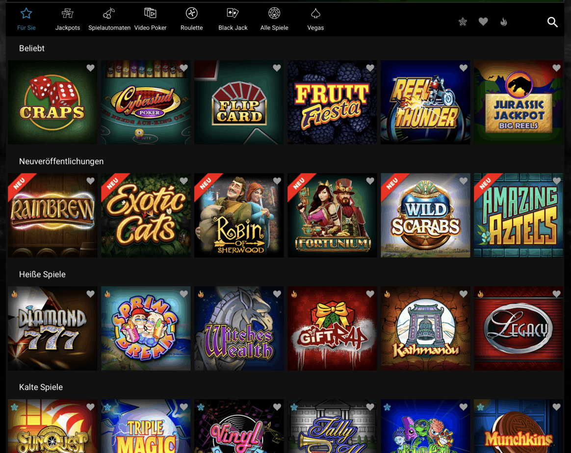 Mummys Gold Casino Game Lobby Screenshot