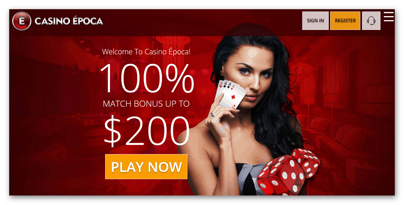 Casino Epoca Homepage Screenshot