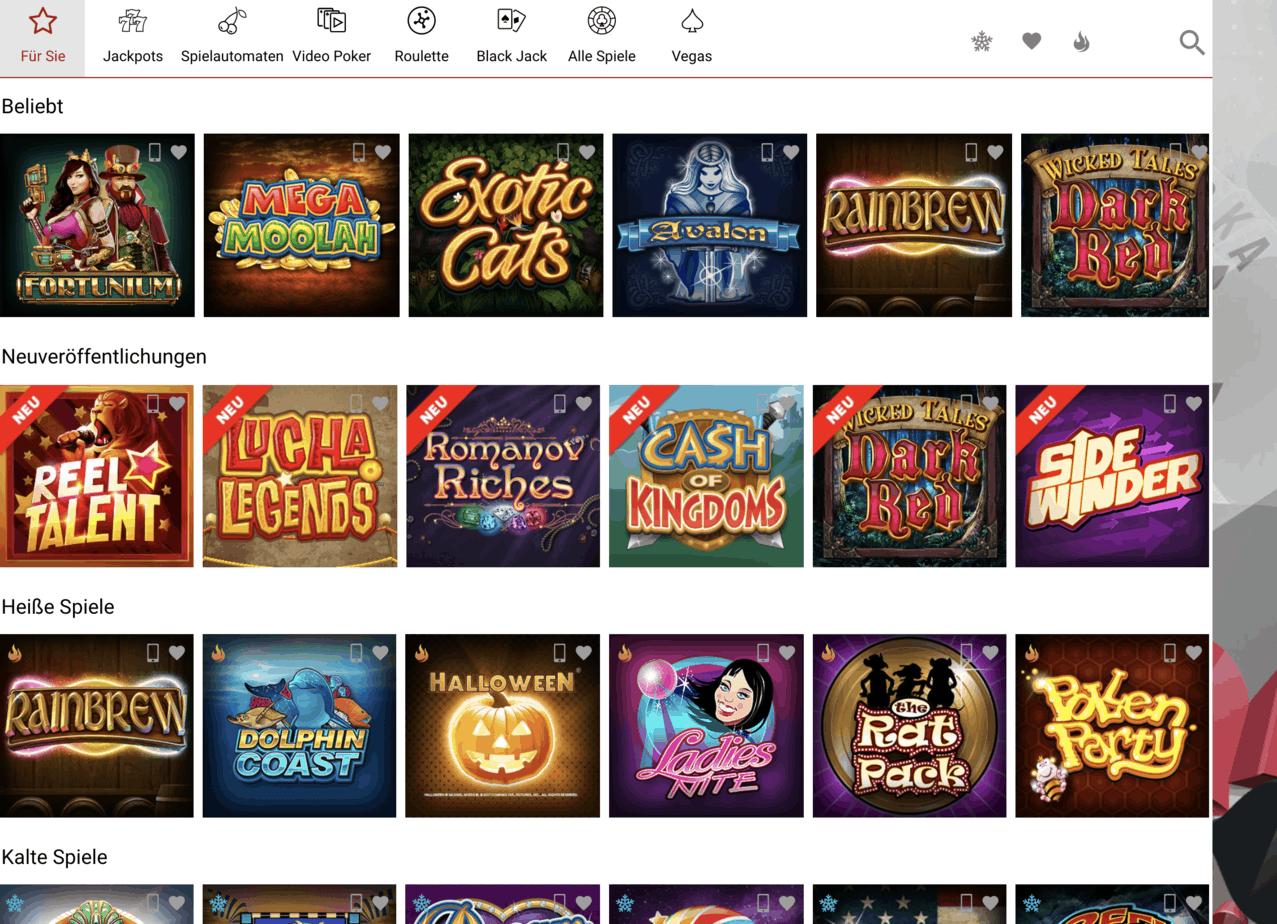 Platinum Play Casino Game Lobby Screenshot