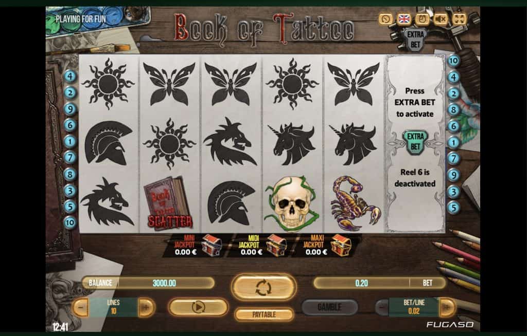 Book of Tattoo Slot Screenshot