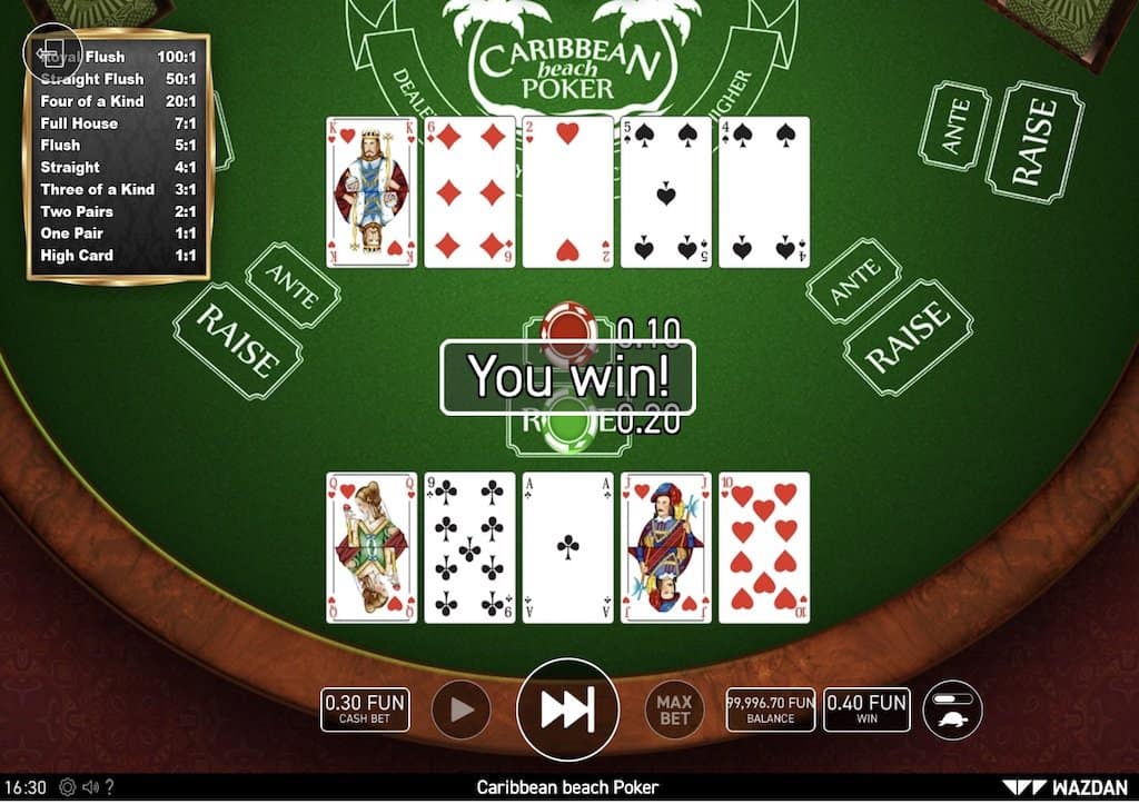 Caribbean Beach Poker Screenshot