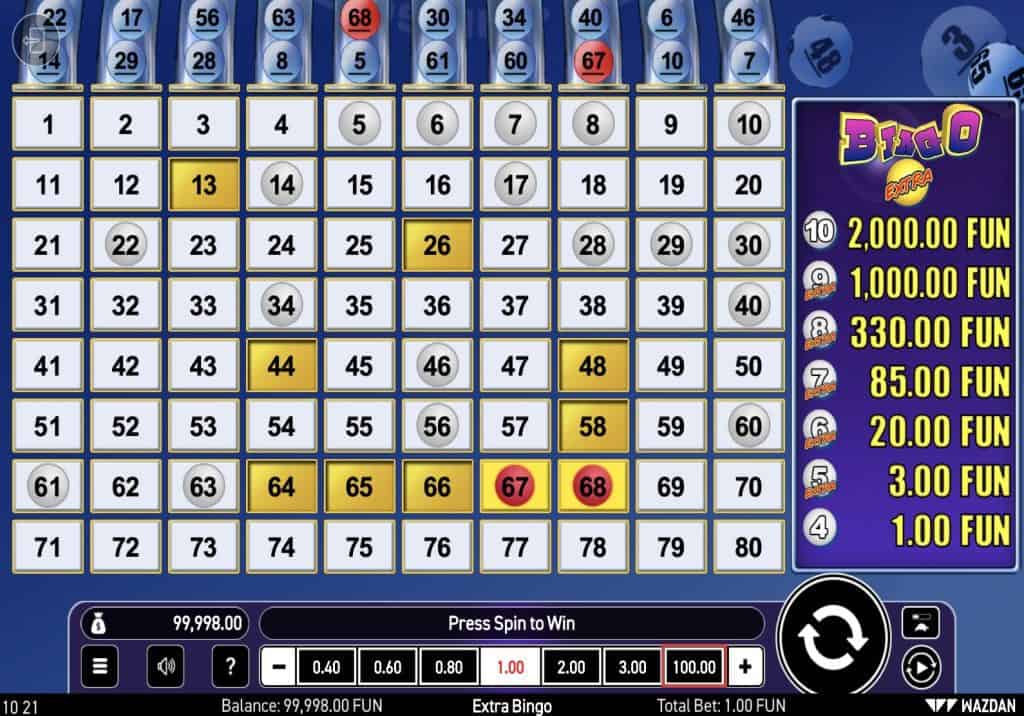 Extra Bingo Screenshot