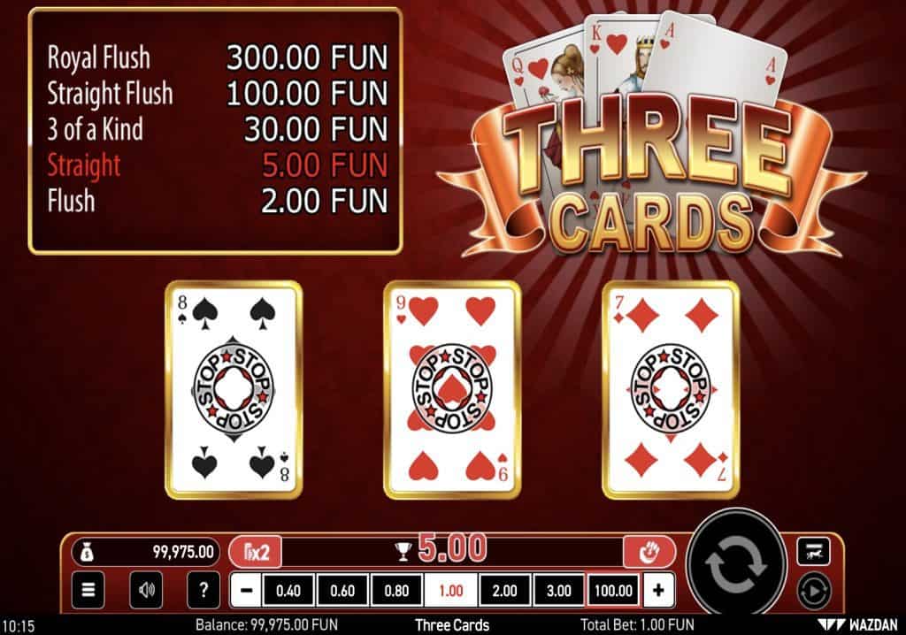 Three Cards Wazdan Screenshot