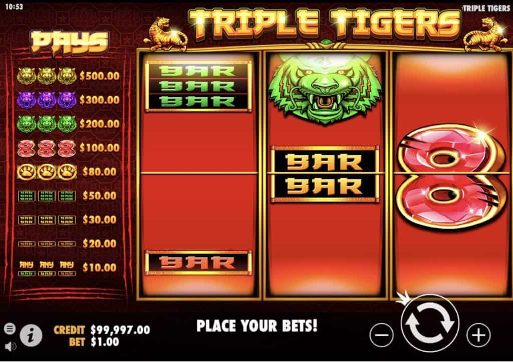 Triple Tigers Slot Screenshot