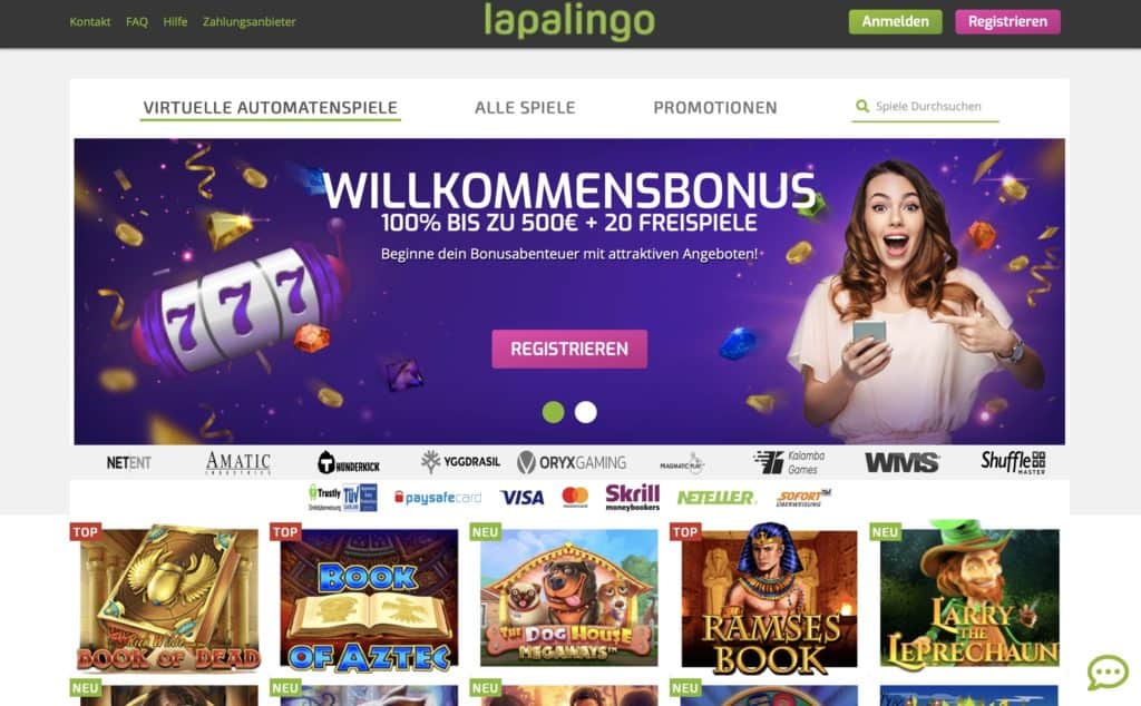 Lapalingo Homepage Screenshot