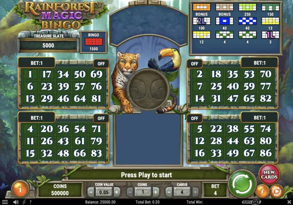 Rainforest Magic Bingo Screenshot