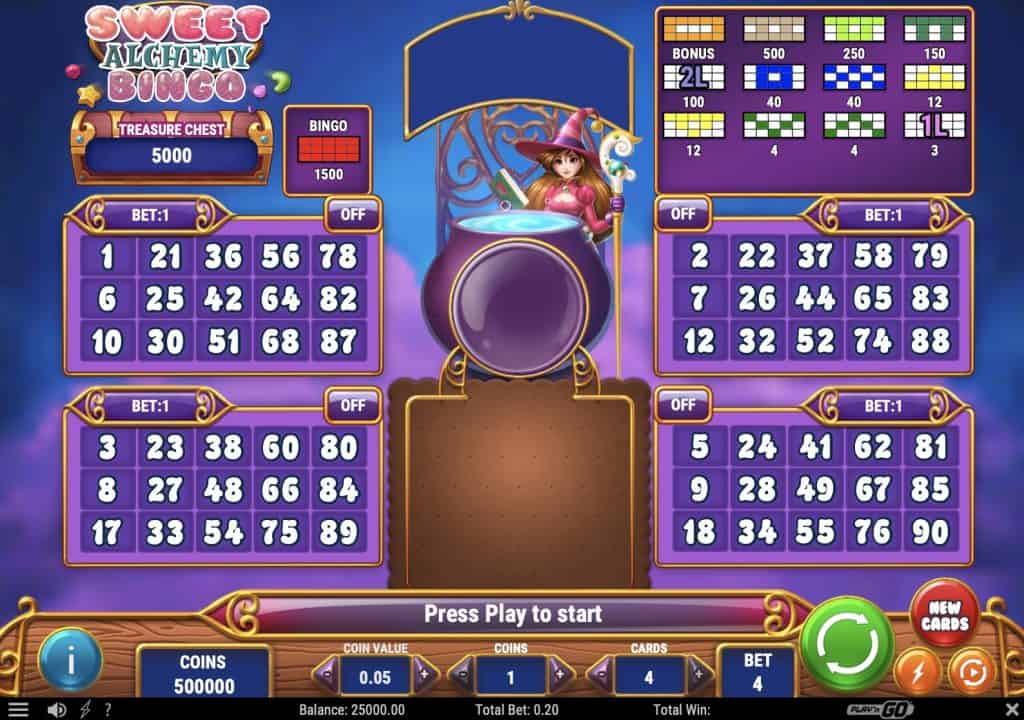 Sweet Alchemy Bingo Screenshot