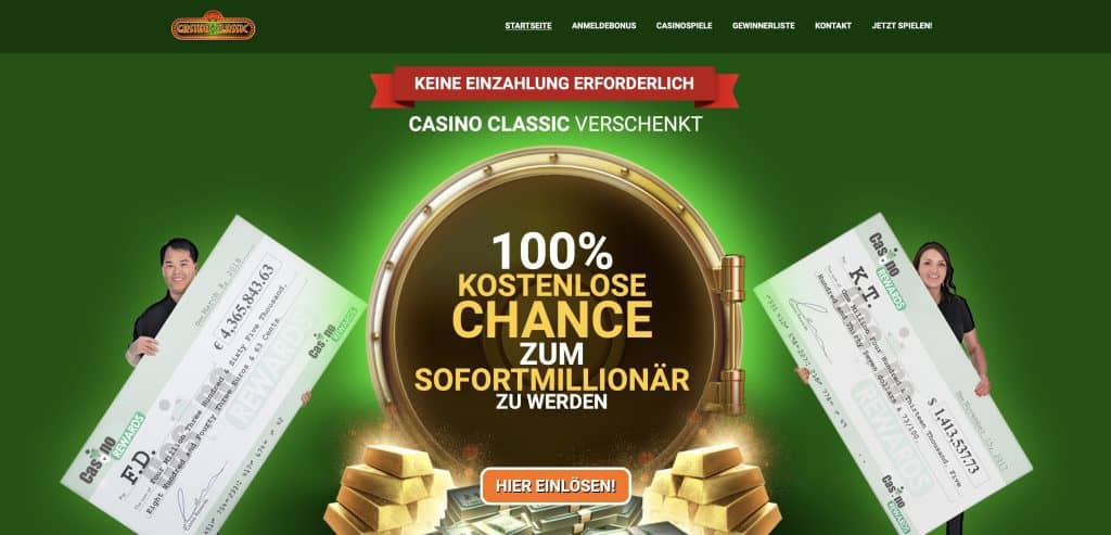 Casino Classic Homepage Screenshot