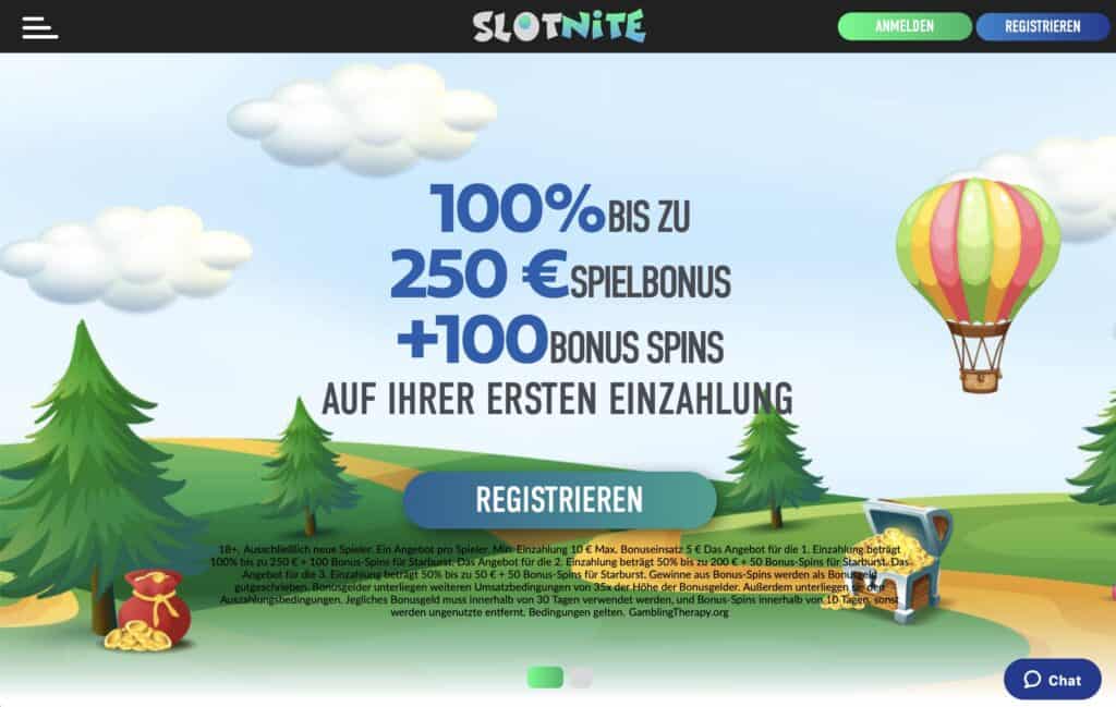 Slotnite Homepage Screenshot