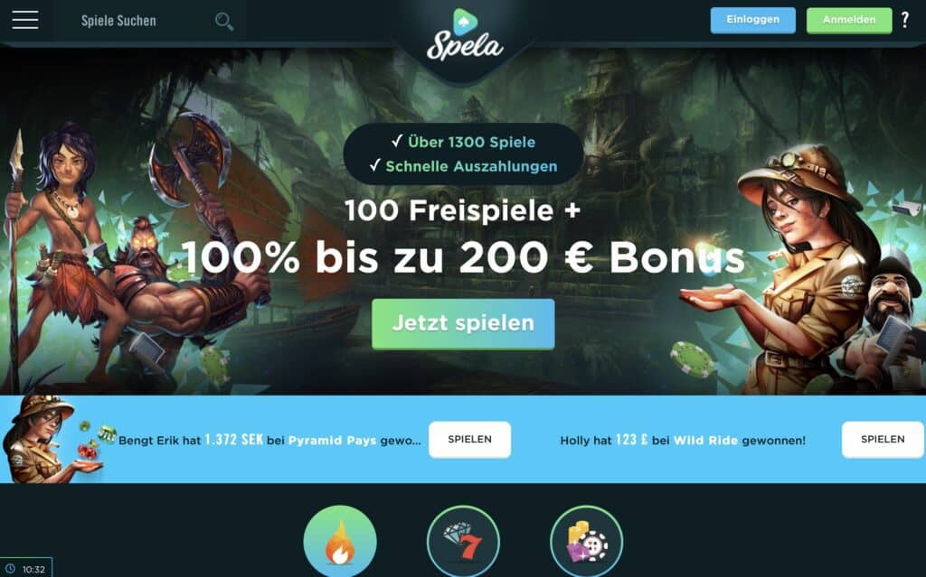 Spela Homepage Screenshot