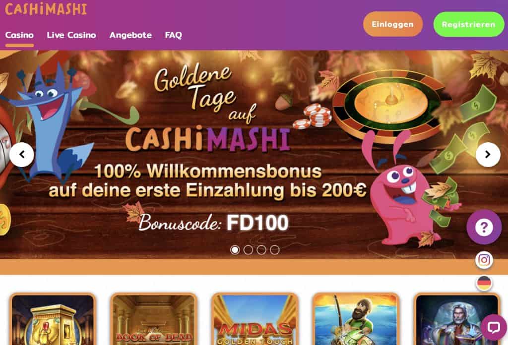 CashiMashi Homepage Screenshot