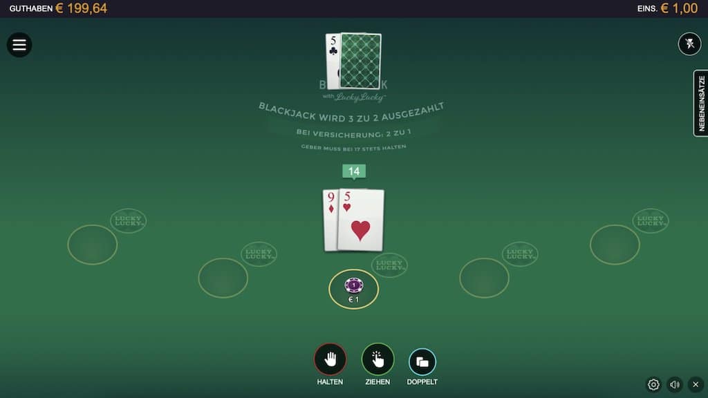 Premier Blackjack with Lucky Lucky Screenshot