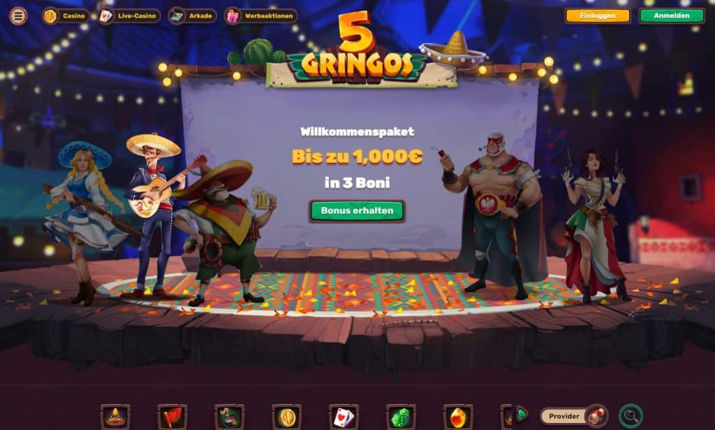 5Gringos Homepage Screenshot
