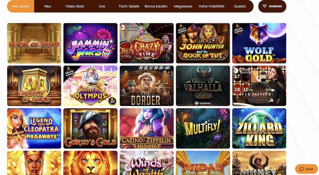 Flaming Casino Game Lobby Screenshot